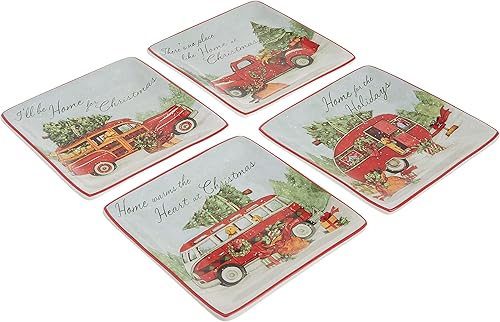 Miniatura 2 de Certified International Home for Christmas - Plato de canapé de 6 pulgadas, juego de 4 diseños surtidos, talla única, multicolor.,