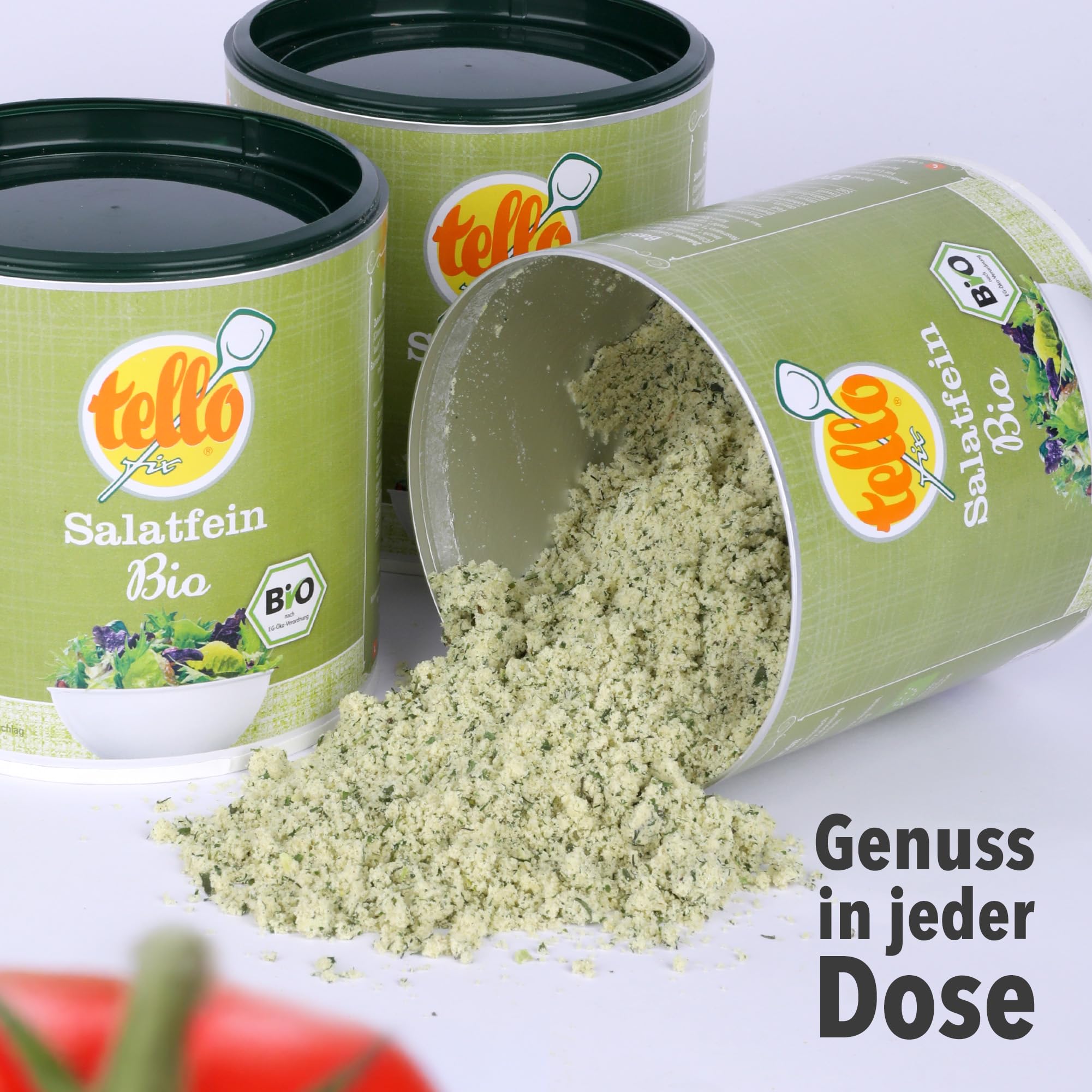 Tellofix Salatfein Classic 3er Set (3x 320g) – BIO, Vegetarisch, Ohne Zucker & Zusatzstoffe – Perfekt für Salate & Frischkost – Kalorienarm, glutenfreie Lebensmittel - Als Brühe oder Suppengewürz
