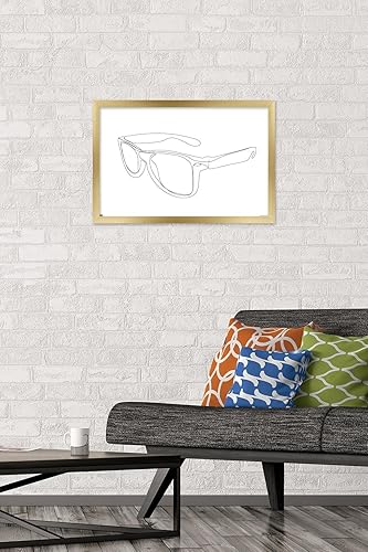 Miniatura 8 de Trends International LINE AND BRUSH - Continuous Line Sunglasses Wall Poster, 22.37" x 34.00", Mahogany Framed Version