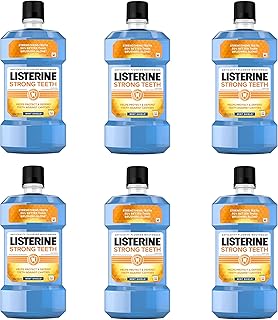 Listerine Strong Teeth Anticavity Fluoride Mouthwash with Sodium Fluoride, Teeth Strengthening Mouthwash to Help Prevent D...