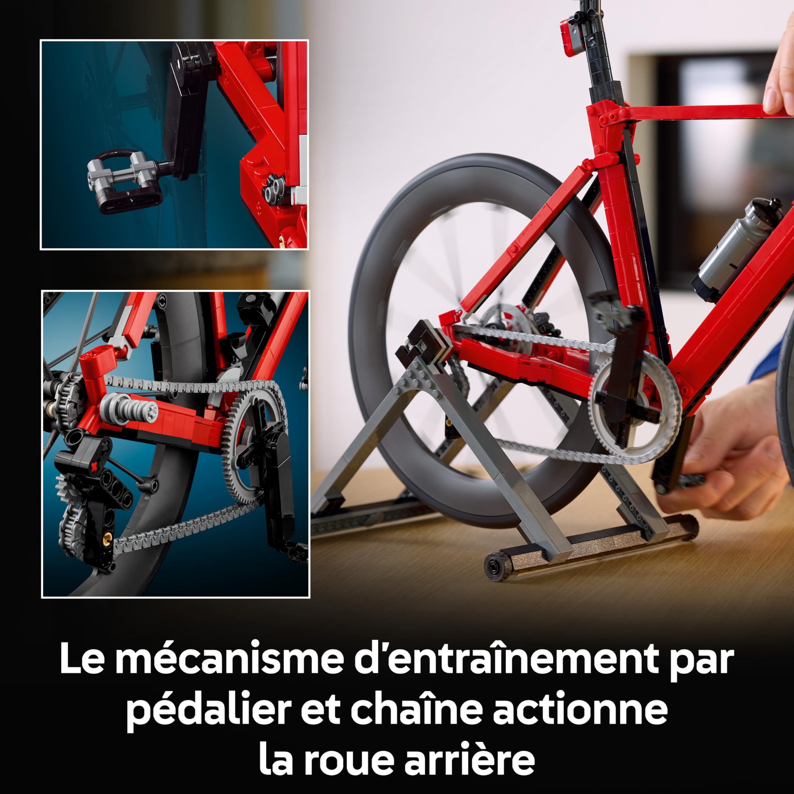 LEGO Icons Le Vélo de Route - Maquette DIY pour Adulte - Pneus en Caoutchouc, Dérailleurs & Support de Roue Arrière - Décoration de Bureau - Cadeau Sportif pour Fan de Cyclisme 11380