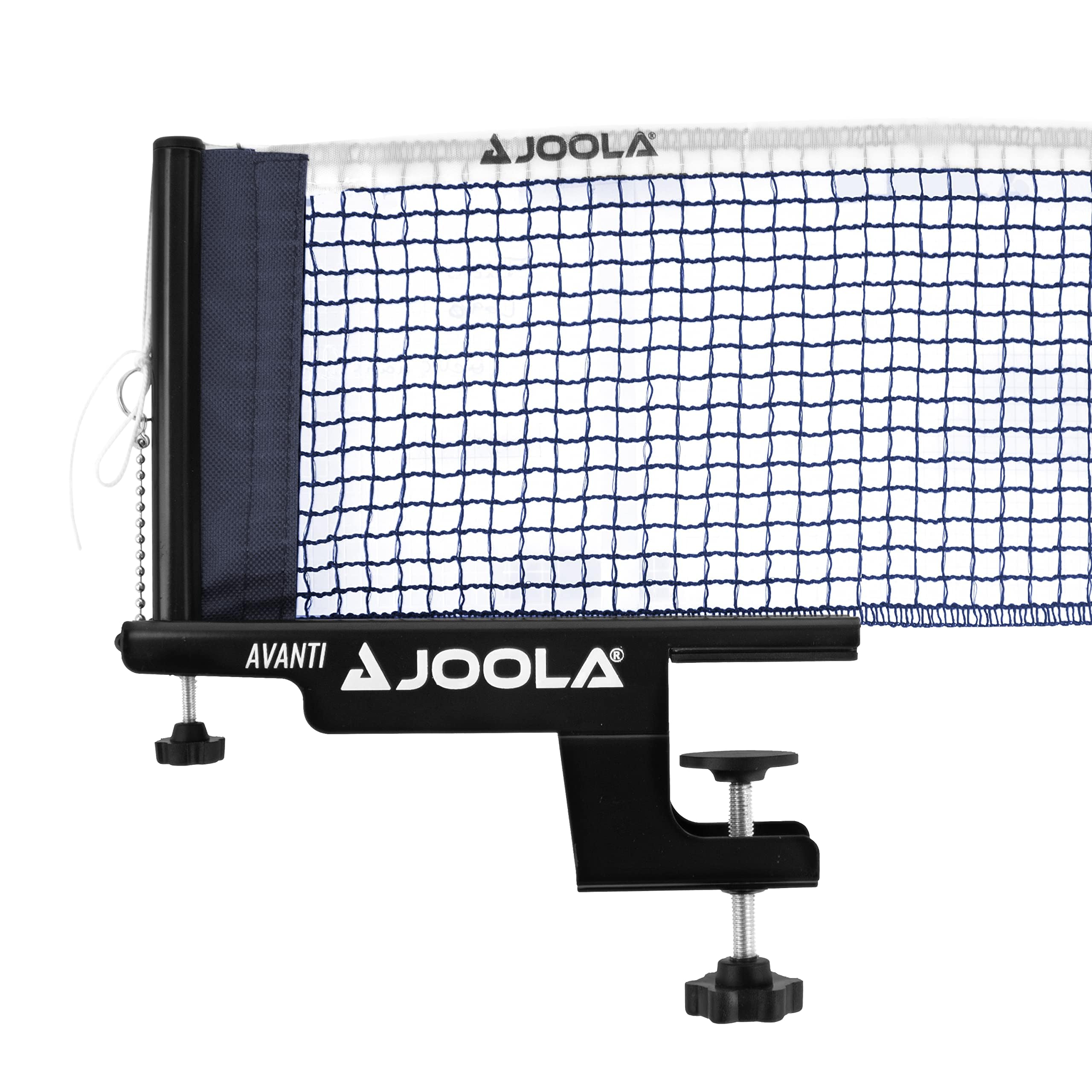JOOLA Premium Avanti Table Tennis Net and Post Set - Portable and Easy Setup 72" Regulation Size Ping Pong Screw On Clamp Net, ‎White/Black