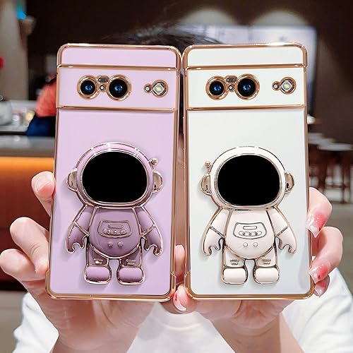 Miniatura 9 de phylla Funda para teléfono para Google Pixel 8 Pro de 6.7 pulgadas, 0.18 oz, funda de teléfono con soporte de astronauta chapado de lujo con lindo