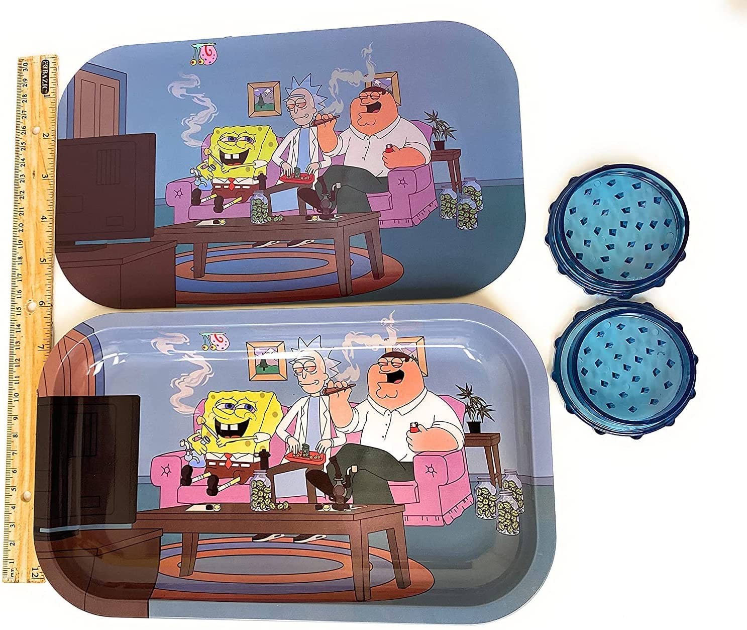 Metal Rolling Tray 11x7 Inches Homer Rick and Morty New Rare Design Limited  Supply : Health & Household - Amazon.com