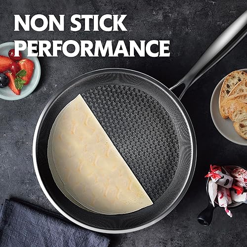Miniatura 2 de Sartén para crepas, sartén híbrida antiadherente para crepes, sartén plana de 10 pulgadas para panqueques, sartén antiadherente para tortilla Tawa