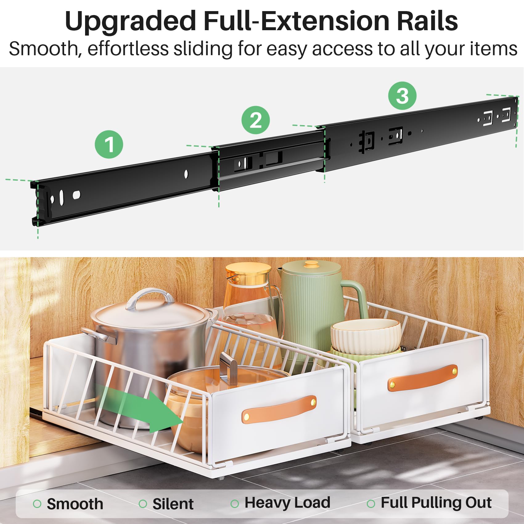 Amazon.com - Pull out Cabinet Organizer Fixed with Adhesive Nano