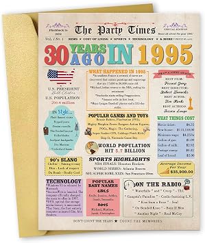 OJsensai Happy 30th Birthday Gifts for Him Her Friends, Vintage 30 Years Old Birthday Card for Husband Wife, Big Thirty Bday Decorations for Women Men