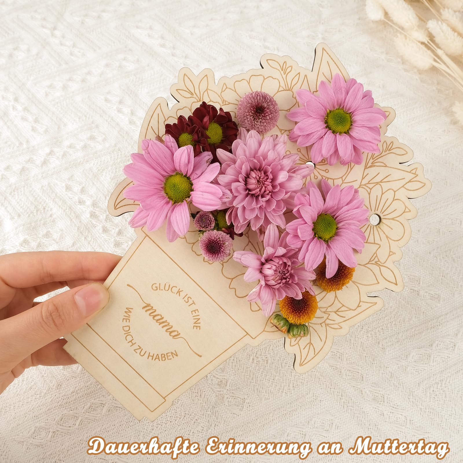 Bouquet de fleurs en bois kit de bricolage avec gravure décoration en bois