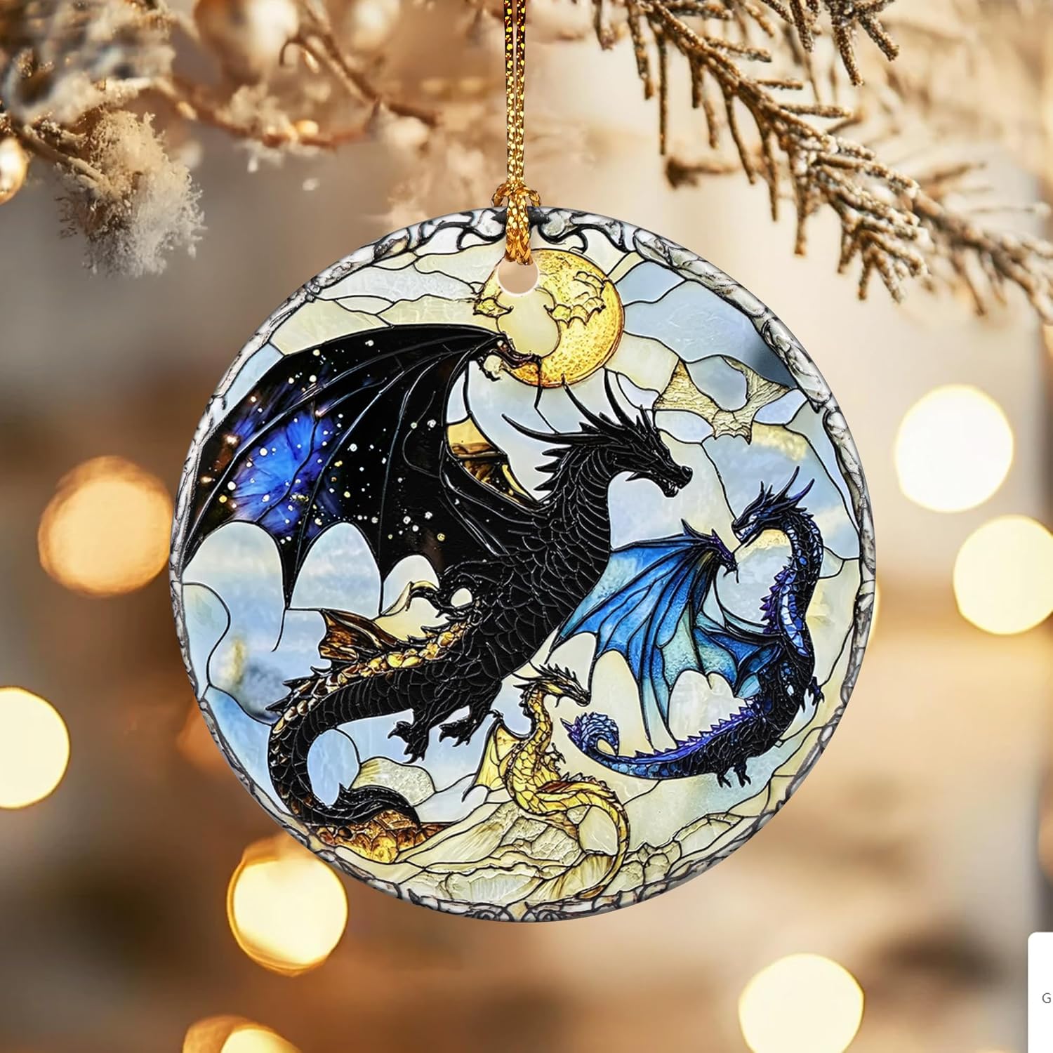 Christmas Ornaments, Dodosky 2.8in Ceramic Dragon Ornament, Xmas Decor, Christmas Tree Ornaments, Xmas Decorations for Tree, Holiday Ornament, Gift Ideas, Dragon Lovers Gifts, Gifts for Friends - Image 4