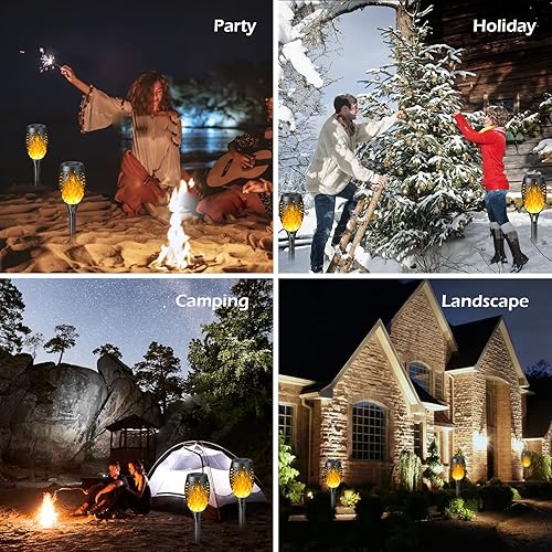 Miniatura 7 de Luces solares de llama para exteriores antorchas LED Tiki con llamas parpadeantes para Navidad, Halloween, jardín, patio, decoración  IP65 luces de