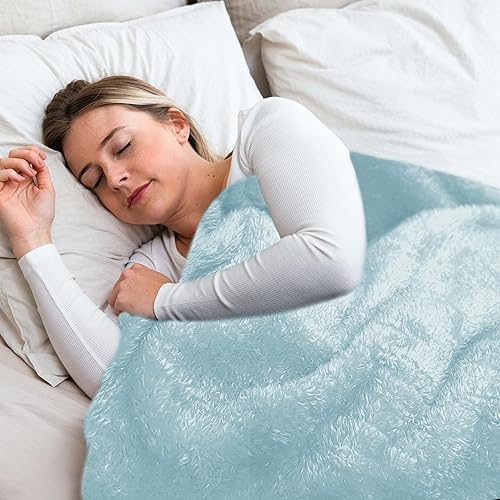 Miniatura 2 de VASANI Manta de forro polar, manta de felpa súper suave para sofá cama, manta ligera y acogedora, azul, 50 x 60 pulgadas