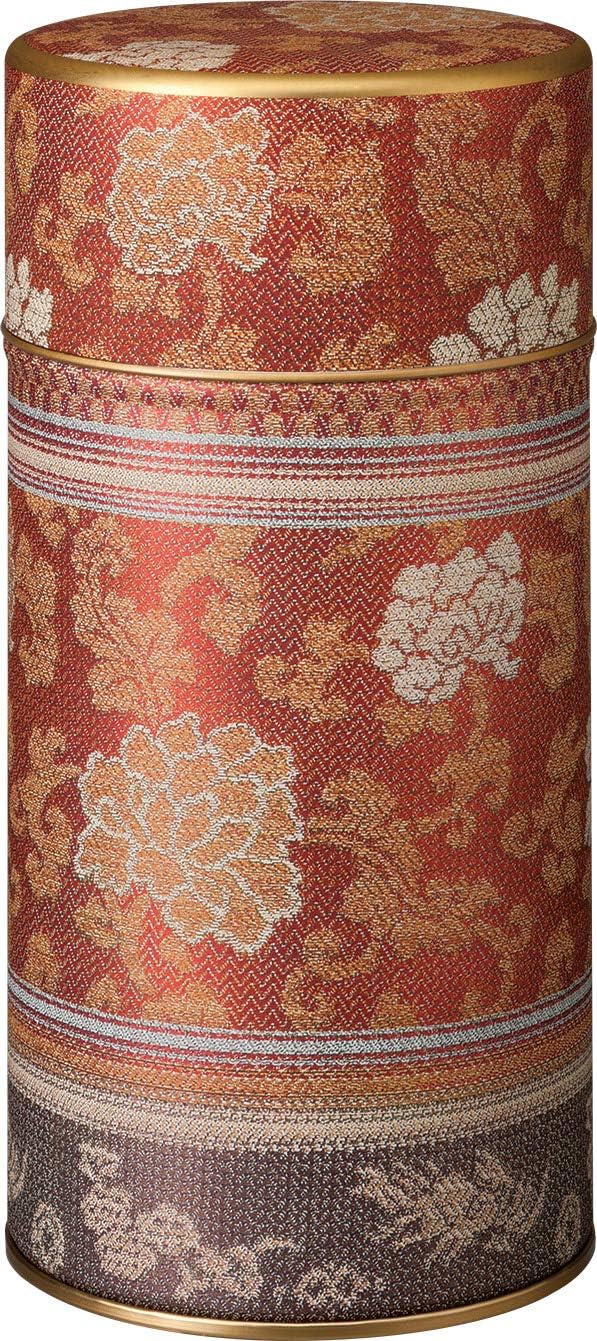 Japanese Tea Canister tin Takara OBI/air-Tight Double lid / 200g Tea Capacity (red Wine)