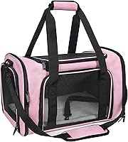NextFri Medium Pink Soft-Sided Pet Carrier for Cats & Dogs - TSA Airline Approved, Collapsible Travel Bag up to 15 lbs