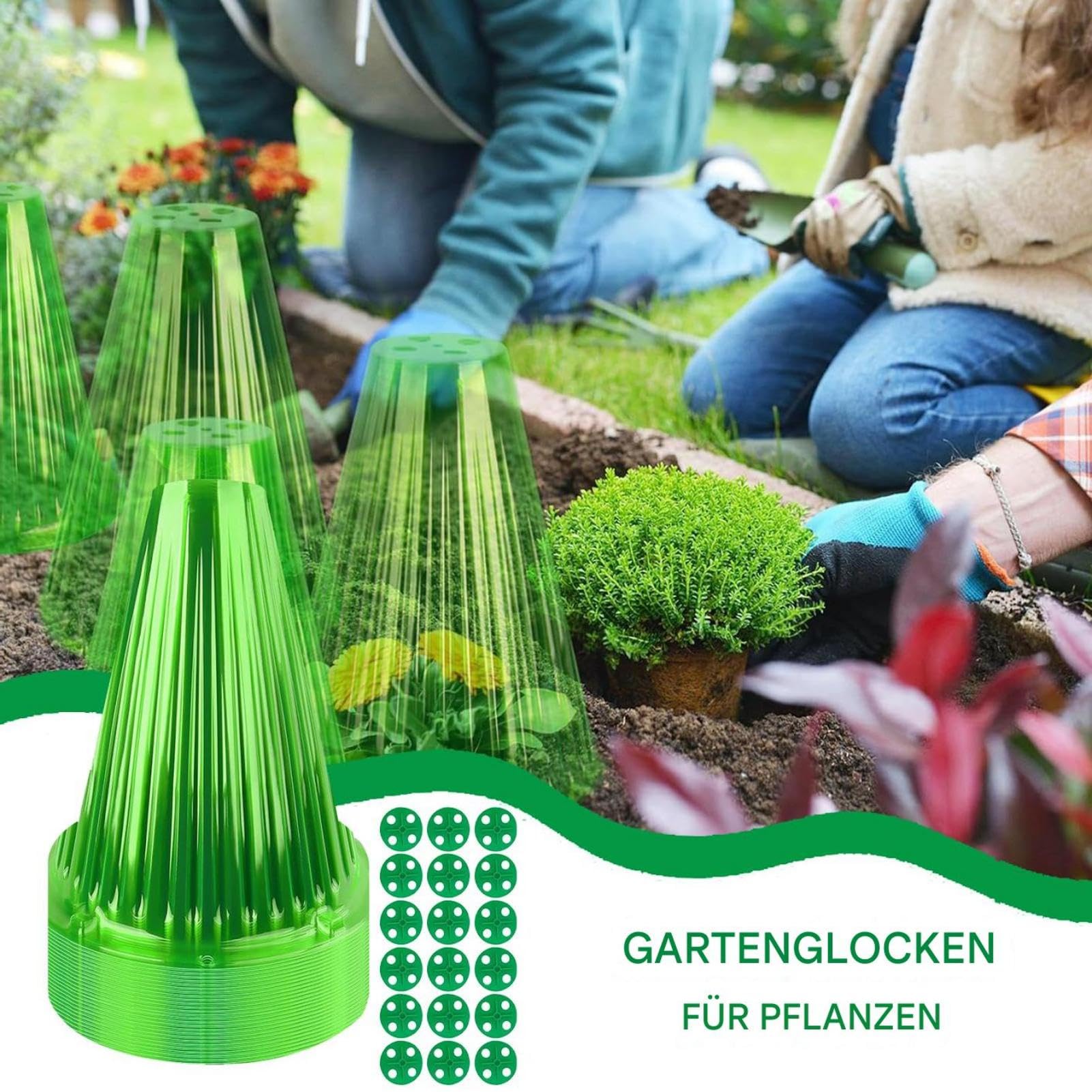 20 -fache Gartenpflanzen Cloches, wiederverwendbare transparente Glockengläser mit Vent - kleines Gewächshaus zum Schutz gegen Sonne, Einfrieren, Vögel, Hühner, Insekten, Schnecken usw.