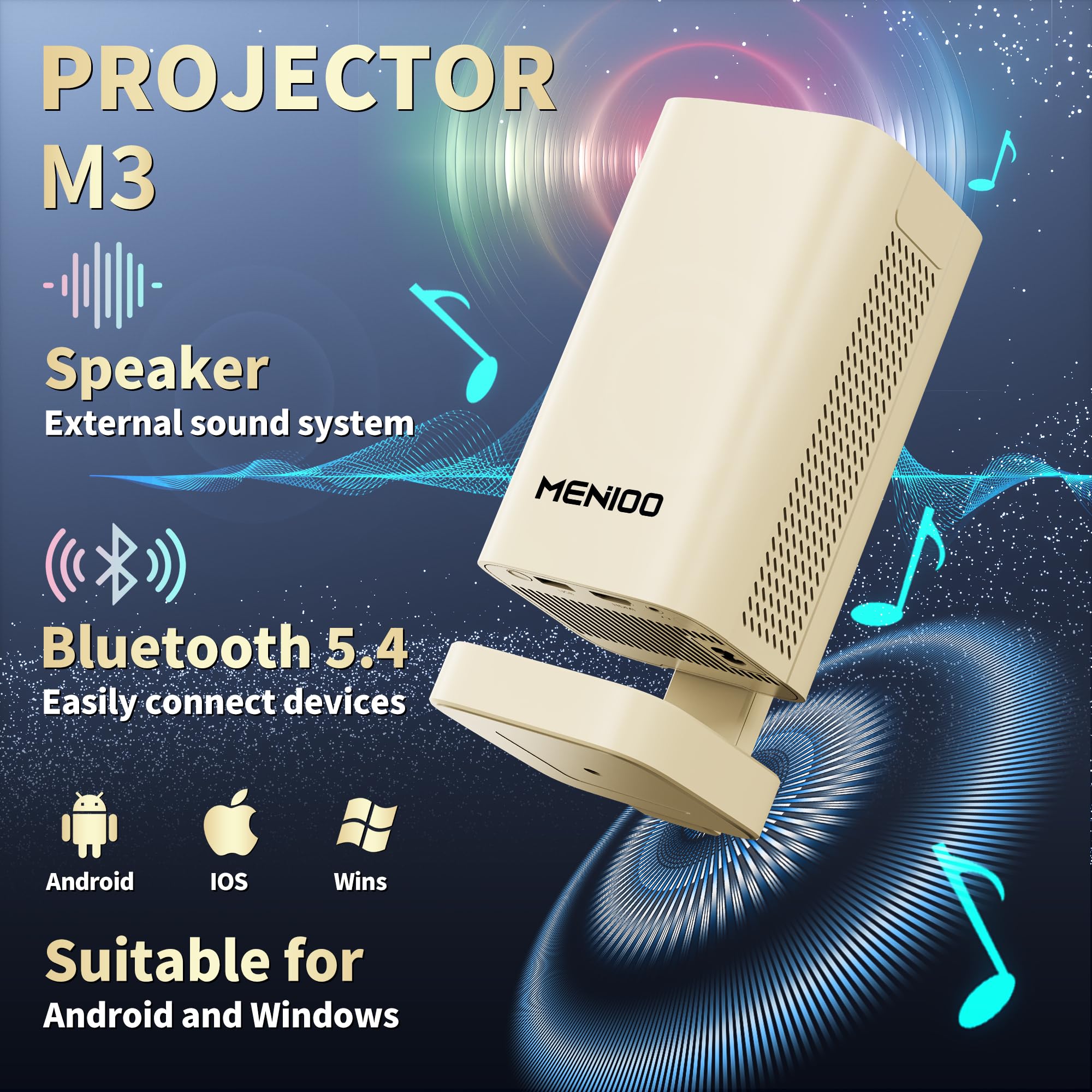 Amazon.com: 4K Mini Projector 2026 Upgraded Support Native 1080P