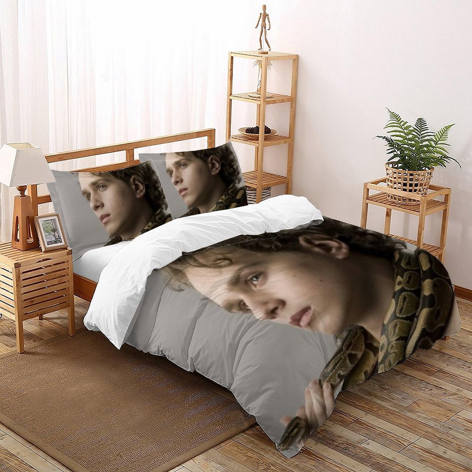Housse de couette double serpent en microfibre imprimé 3D avec ses taies