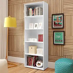 Estante Livreiro com 5 nichos MULTY cor Branco - Artely