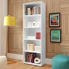 Estante Livreiro com 5 nichos MULTY cor Branco - Artely