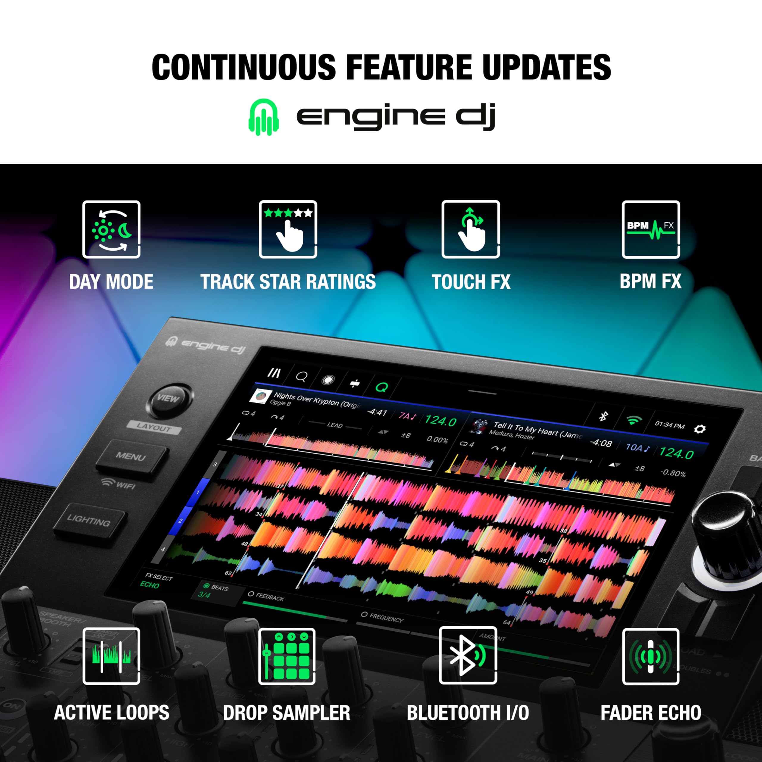 Denon DJ SC LIVE 4 Controller DJ niezależny z separacją stem, streaming Wi-Fi, głośniki, kompatybilny z Serato DJ