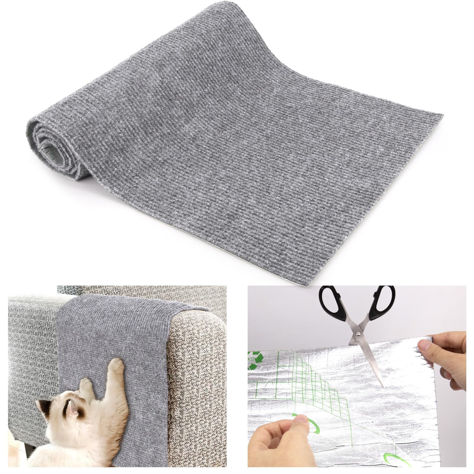 Cat Scratching Mat Furniture Protectors from Cats Scratch DIY Self-Adhesive Climbing Cat Scratcher Anti Scratch Protector for Sofa Couch Cat Scratching Pad for Wall