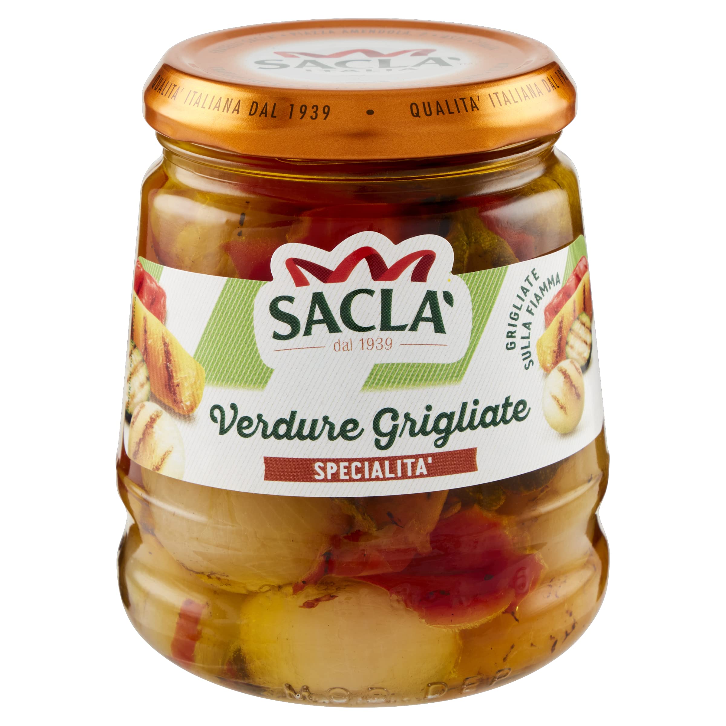 Saclà, Sottoli Grigliati, Verdure Grigliate, Ideali per Antipasti, Contorni e per le Tue Preparazioni, Vaso Vetro, 285g, Confezione da 12 Pezzi