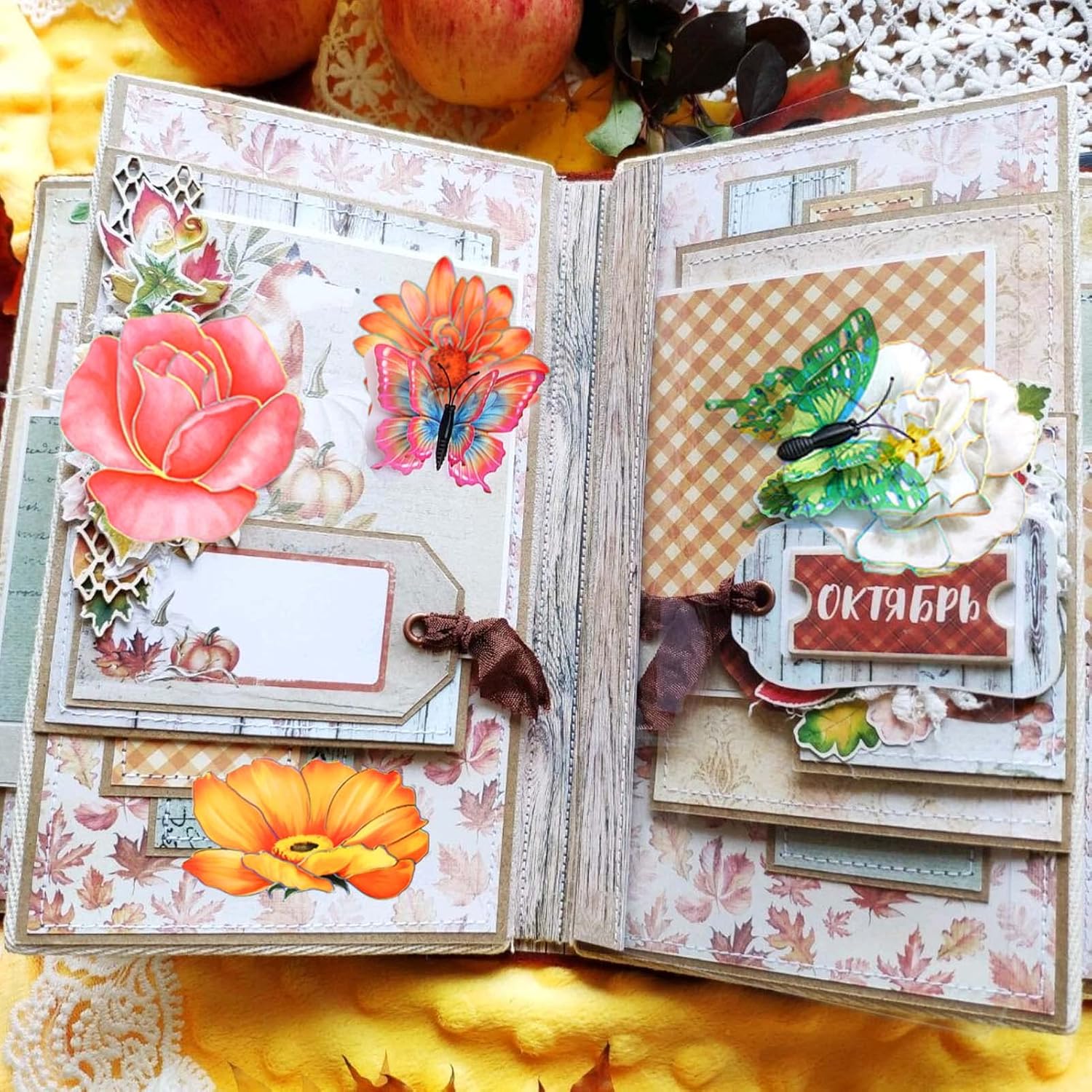 Juome 80 Pcs Large Size Flower Stickers for Journaling Supplies, 3D Flower Stickers with Gold Holographic Outlines, Transparent Floral Decorative Decals for Scrapbooking Supplies Bullet Junk Journal