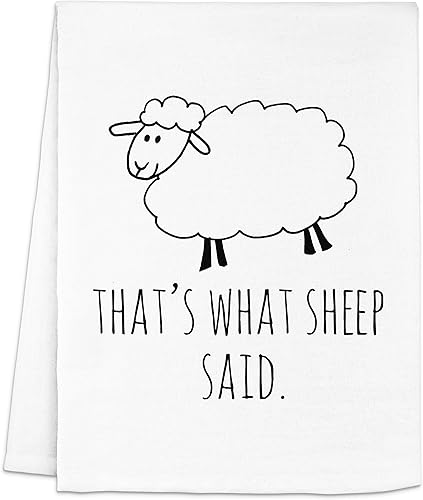 Miniatura 10 de Funny Dish Towel, That's What Sheep Said, Flour Sack Kitchen Towel, Sweet Housewarming Gift, Farmhouse Kitchen Decor, White or Gray (Gray)