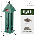 Kingsyard Rainproof Bird Feeder for Outdoor Hanging - Recycled Plastic Wild Bird Feeder with 4 Metal Ports, Garden Yard Decorations for Cardinals Finches | Rustproof Metal Feeding Ports, Outdoor Hanging, Garden Yard Decoration for Bluebird Cardinal,