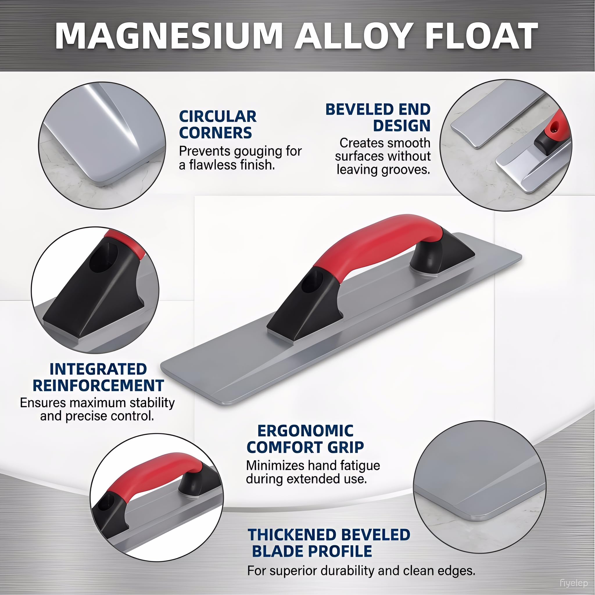 Magnesium Hand Float - 16 Inch for Smooth Concrete -6