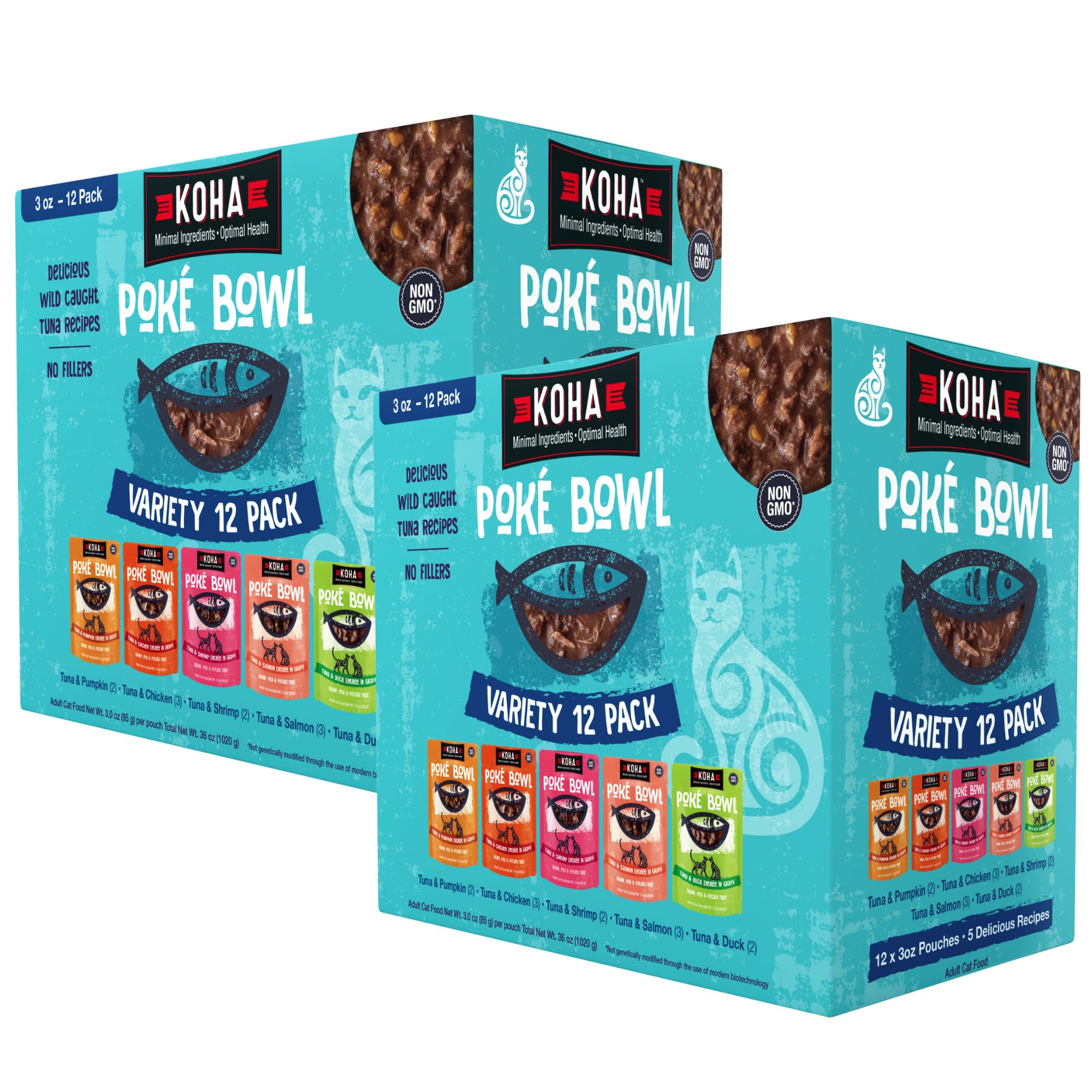 Amazon.com : KOHA Pet Food Poké Bowl Cat Variety Pack, Wet Cat 