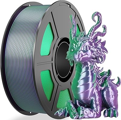 17 – Amoybaby Silk PLA 3D Printer Filament, Silk Dual Color Purple Green PLA Filament 1.75+/-0.03mm, Shiny Coextrusion PLA Filament, Color Change…