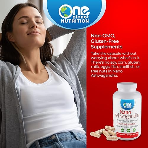Miniatura 2 de Nano Ashwagandha Root & Leaf - Cápsulas vegetales de 500 mg (120 porciones), extracto 10:1, apoya la función hormonal y neurológica para aliviar el