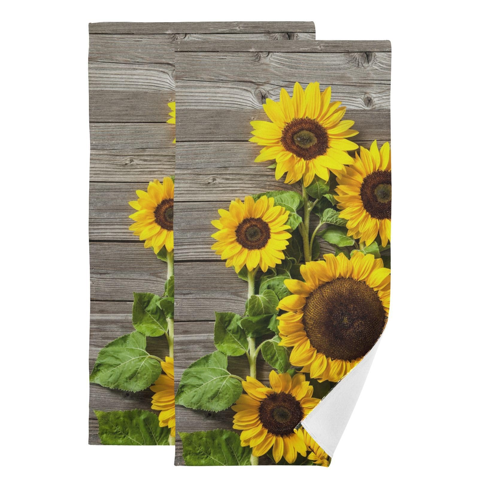 Reusable Paper Towel Cneztholim Yellow Sunflowers s For Bathroom Set Of 2 Hand  Towel, image size:1600x1600