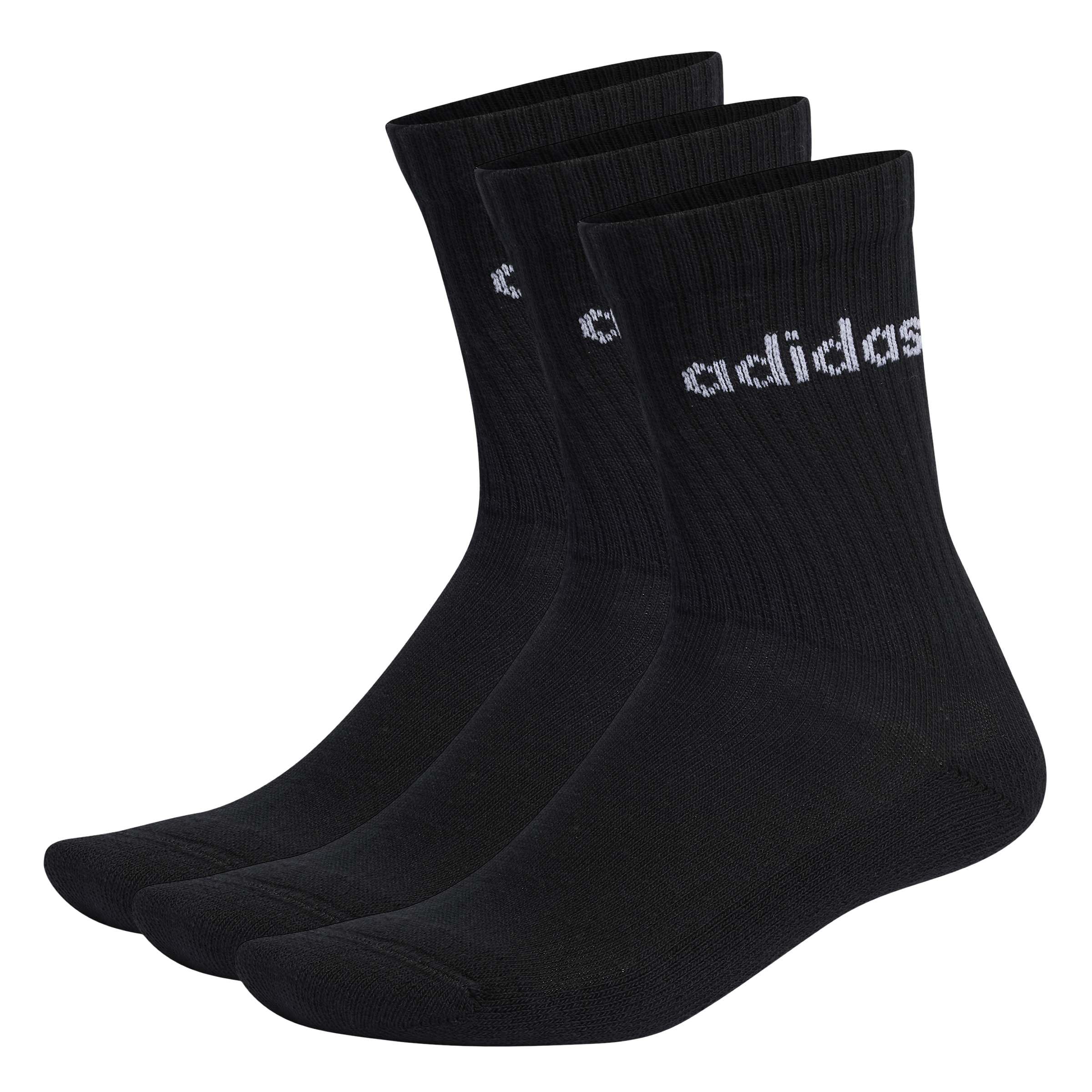 Unisex Linear Crew Cushioned Socks 3 Pairs