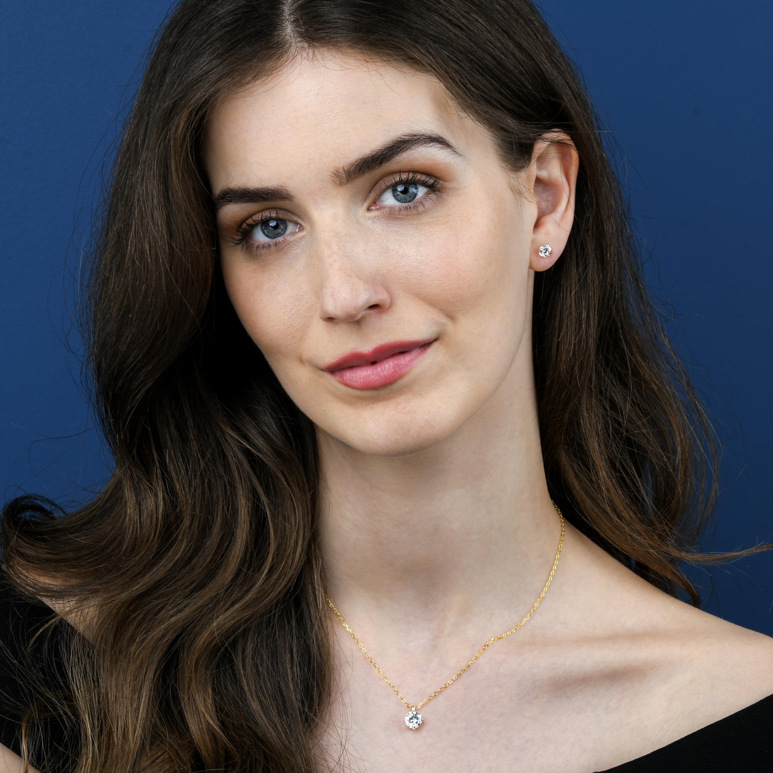 namana Collana con Ciondolo in Argento o Oro per Donna e Ragazza, Delicata Collana Donna in Argento Sterling 925 con Zirconi Rotondo Colorato o Bianco, Collana Argento 925 con Scatola Regalo