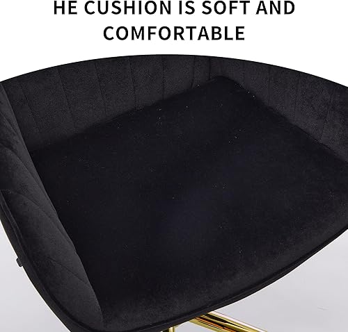 Miniatura 7 de Velvet Adjustable Office Chair with Swivel Wheels, Ergonomic Executive Chair for Bedroom, Study and Dressing Table, Comfortable for Long Sitting