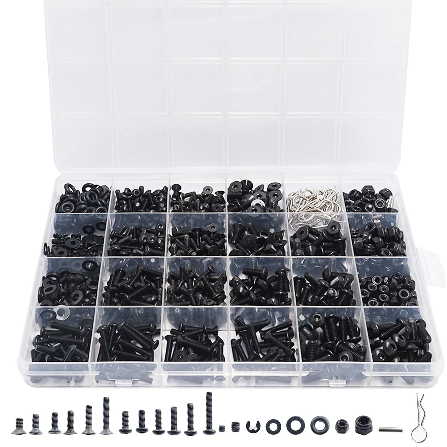 1020pcs Universal RC Screw Kit Hardware Fasteners for Traxxas Redcat Arrma Axial RC4WD HSP HPI SCX10 Losi 1/8 1/10 1/12 1/16 Scale RC Crawler Cars Trucks