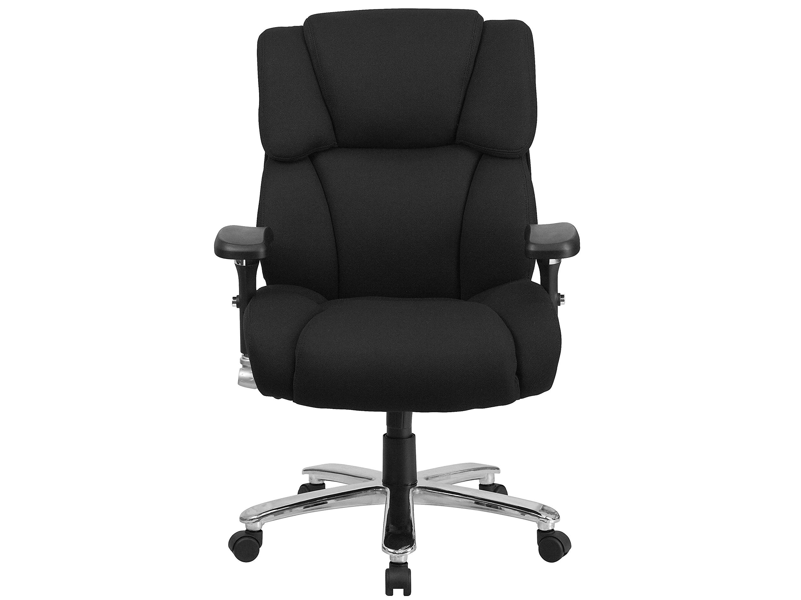 Flash Furniture HERCULES Series 24/7 Intensive Use Big & Tall 400 lb. Rated Black Fabric Executive Ergonomic Office Chair with Lumbar Knob