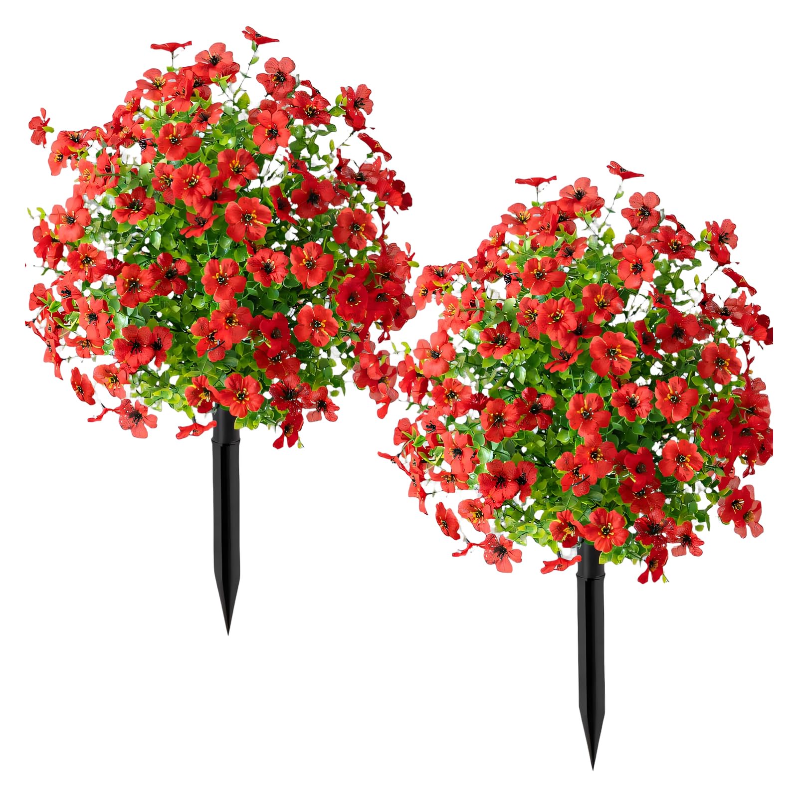 Kaeltsyn 2Pcs Fake Gumtree Grape Flowers for Outdoor Decoration, Realistic with Mixed Colors, Easy Insert Garden Stakes for Patio Yard Faux Herbage for Patio Decor