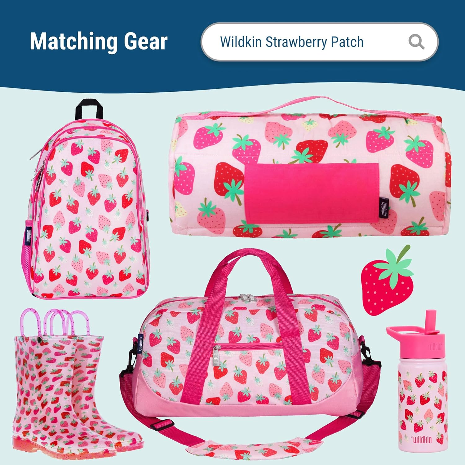 Wildkin Two Compartment Insulated Lunch Bag for Kids – School & Travel Ready - Strawberry Patch - Image 7