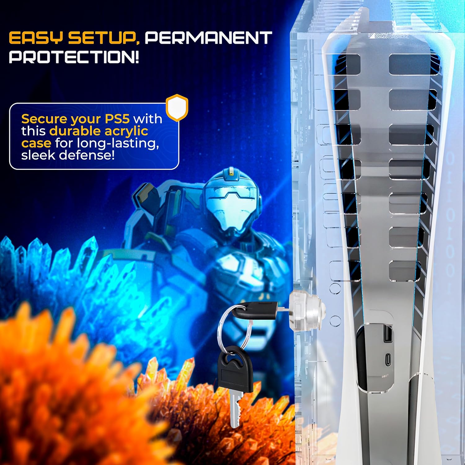 Skywin PS5 Console Lock Box for Parents - Manage Kids Playtime with Acrylic Display Case for PlayStation 5 - Secure Locking Box for PS5, Slim & Pro - Supports Healthy Screen Habits