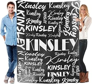 Dr.TOUGH Personalized Name Blanket, Black, 60' x 80', Custom, Letter Pri...