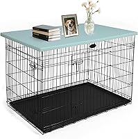 Vista 12 de Rockever Funda para jaula de perro con mesa para jaula de perro de 42 pulgadas, funda resistente al agua, de poliéster resistente a los rayos UV