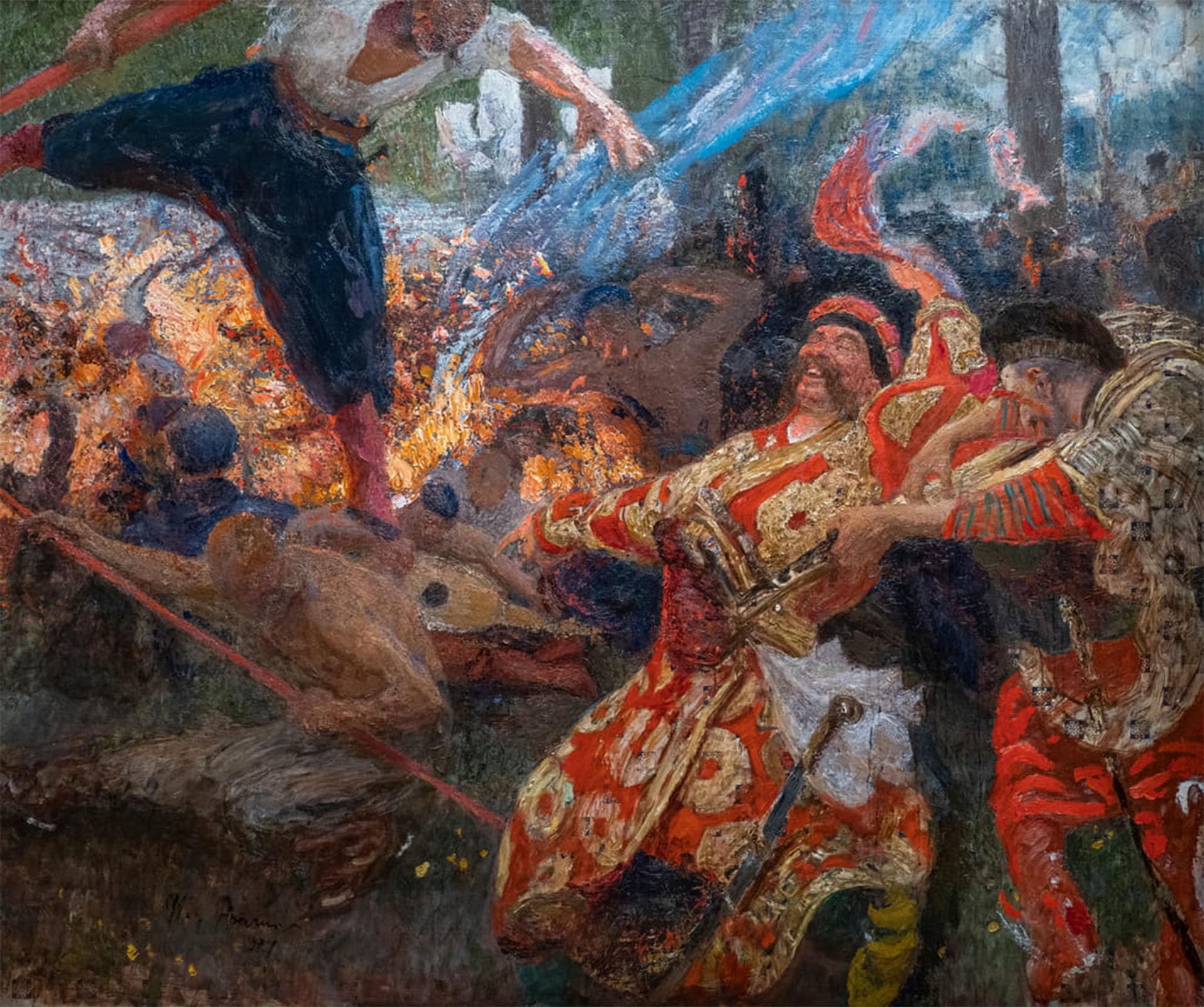 Tableaux Gopak Dance Cosaques Zaporogues Ilya Repin - Impression d'Art Murale Premium - 5