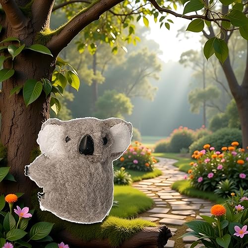 Pinzas para el pelo de koala de felpa gris, lindo clip de pelo de garra de pelo con clip, decoración de cola de caballo, horquilla de dibujos