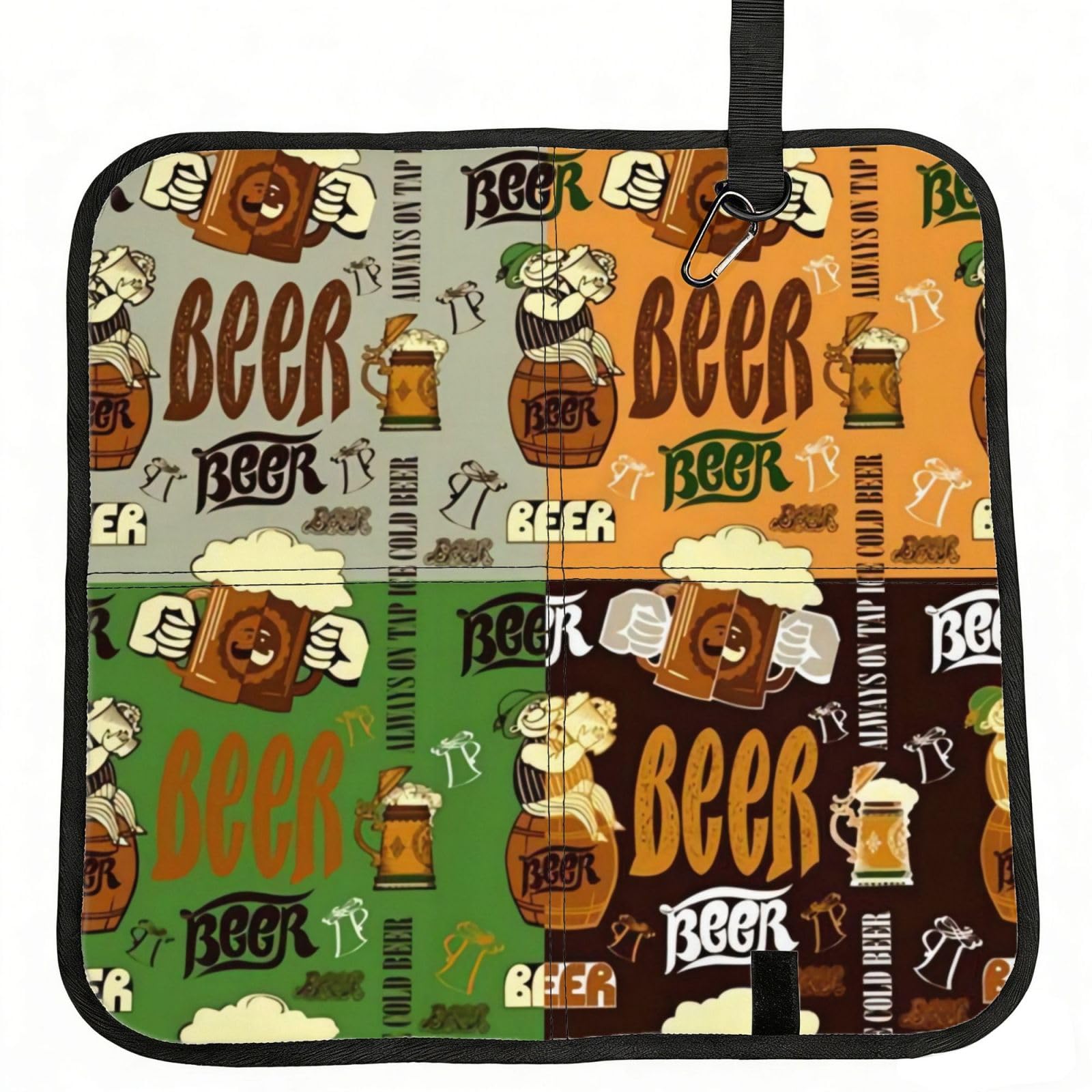 WZYCWB Beer Foldable Seating Cushion with Carabiner - Stadium Mat for Camping, Hiking and Outdoor Activities