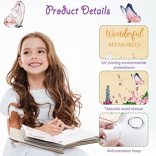 Miniatura 3 de 2 paquetes de tarjetas de felicitación, organizador de tarjetas de madera, álbum de tarjetas de madera, álbum de fotos de recuerdo con hebillas de