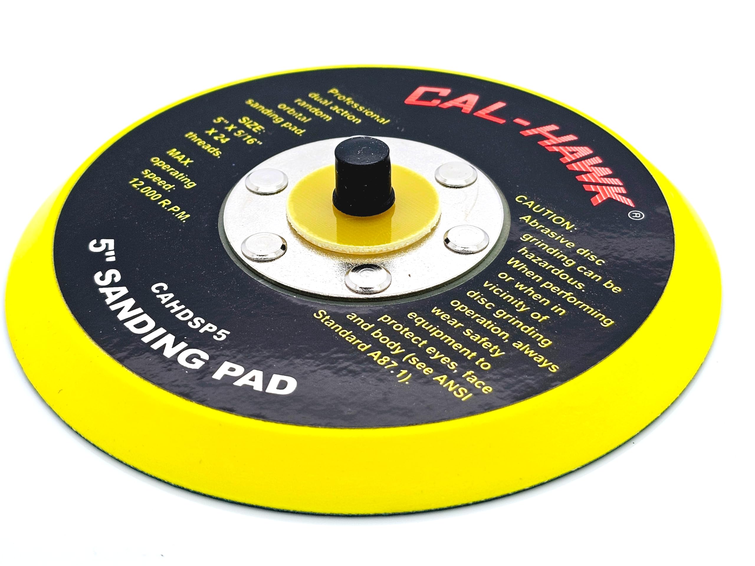 Generic 5” Sanding Pad with Vinyl PSA Backing, 5/16” Arbor with 24 Thread Mounts, 12,000 RPM, Sanding Pads are Ideal for Orbital and Dual Action Sander