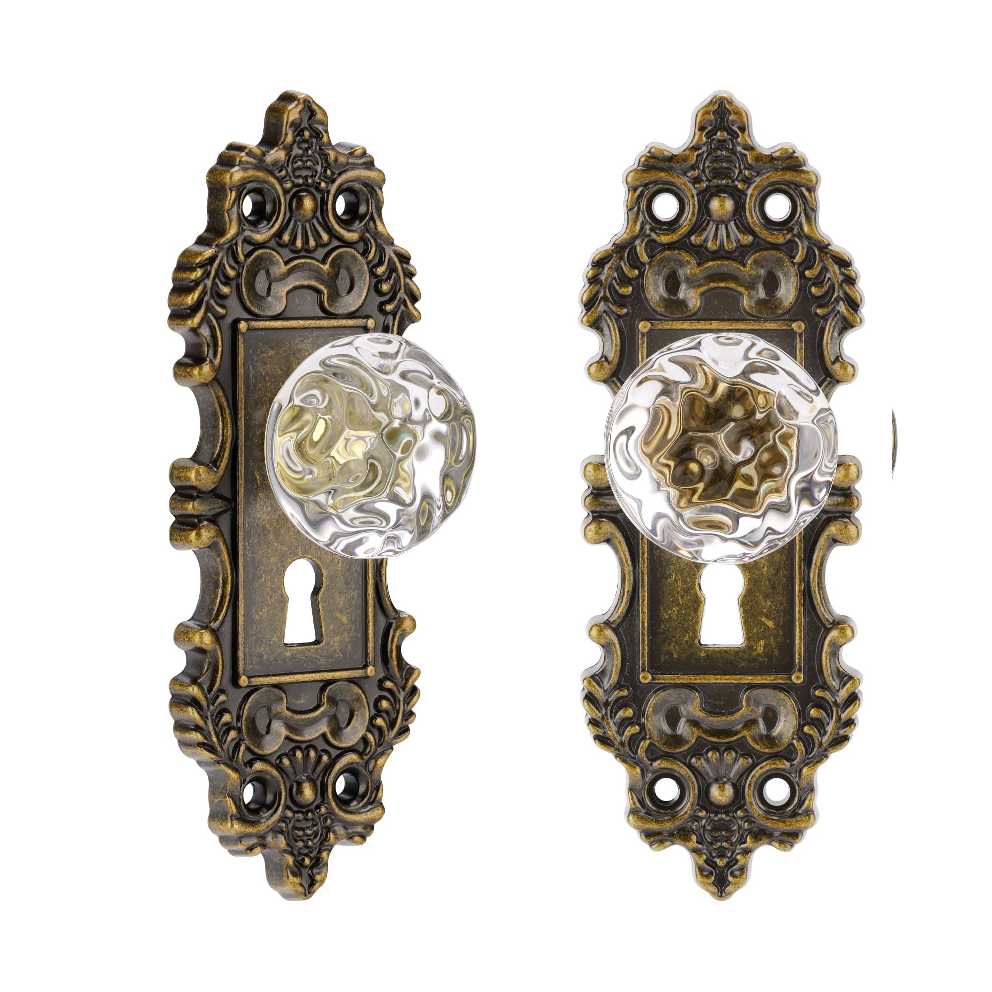 Lot De 2 Boutons De Porte Factices Antiques En Bronze Huilé Pour Porte De Placard En Verre De Cristal Vintage Pour Porte De Garde-manger, Couloir