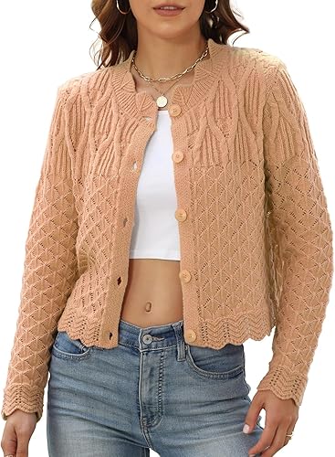 Aetosophis Women Cardigan Sweaters Fashion Outfit Clothes Trendy Cropped Fall Ja